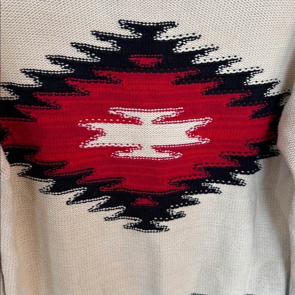 Ralph Lauren Jeans Company Ralph Lauren Beige Aztec Knit Sweater Size S - Picture 11 of 12